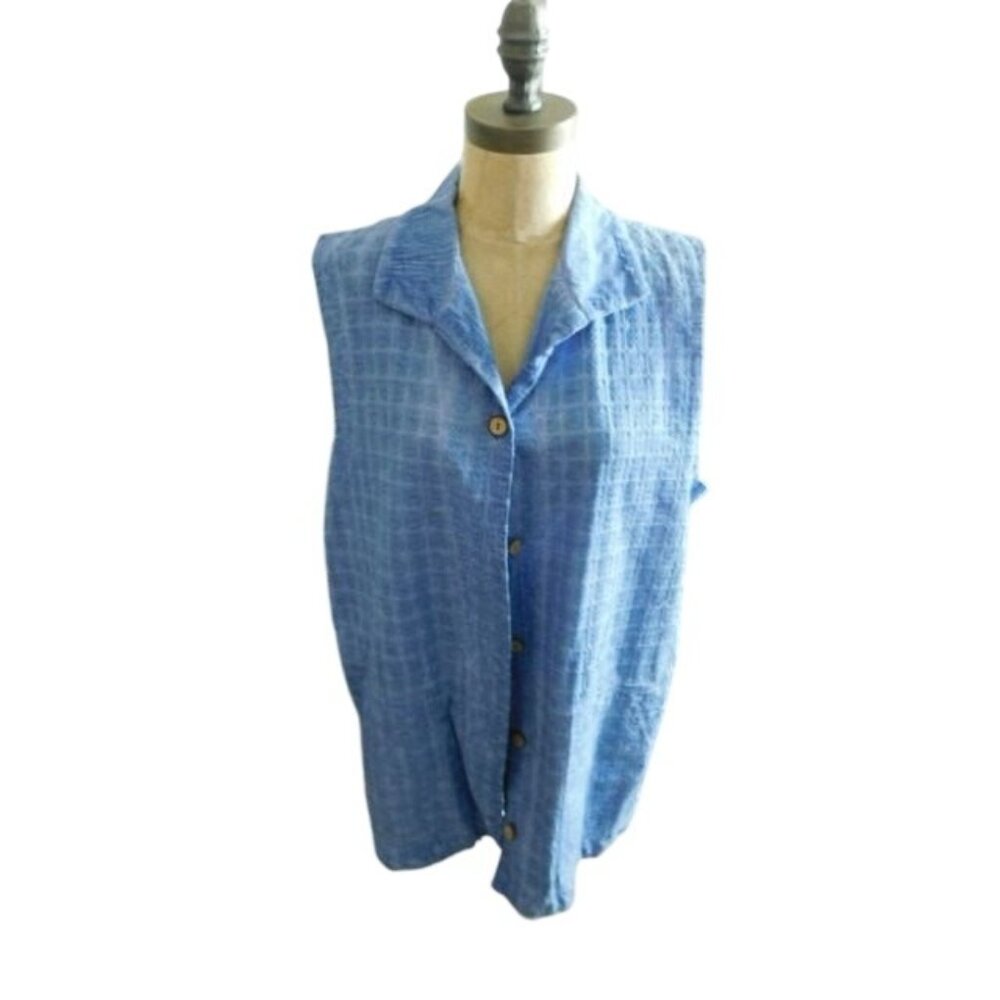 Focus Size L Large Tye Dye Button Down Boutique Style Top W/ Pockets NWT